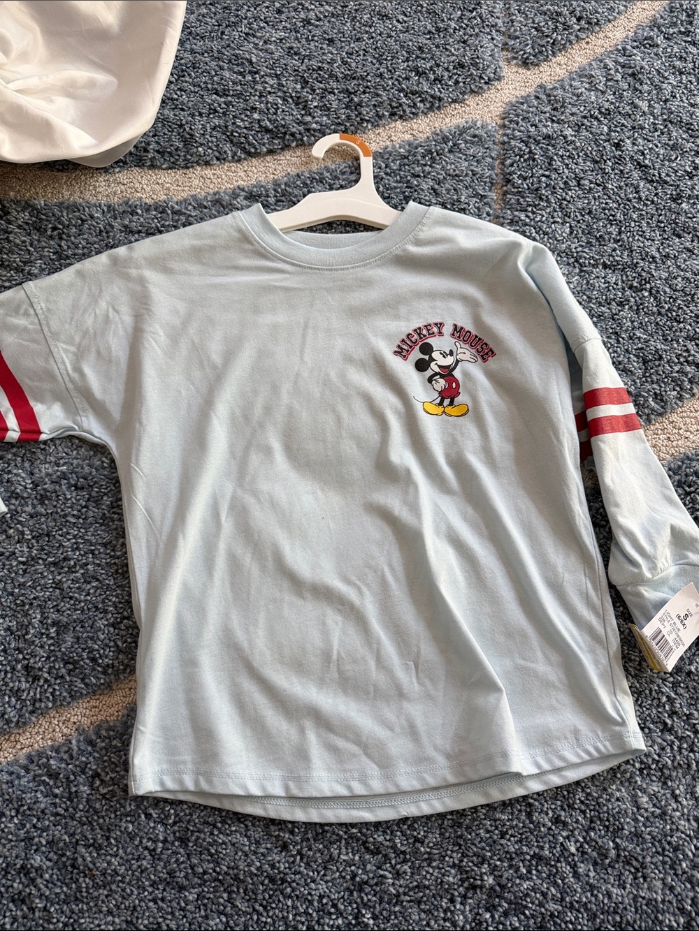 NWT Disney Kids' Light Blue Mickey Mouse Long Sleeve Tee
